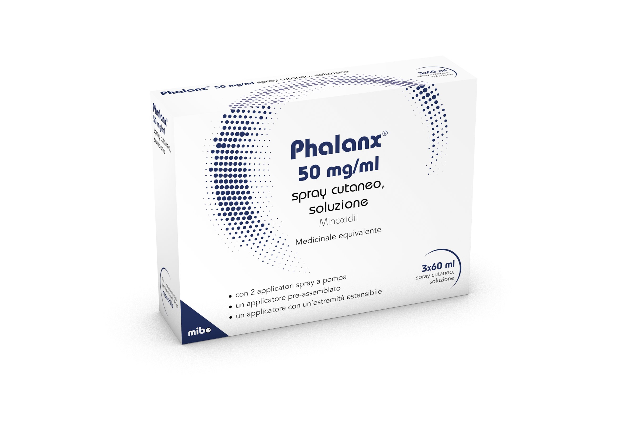 PHALANX 50 MG/ML SPRAY CUTANEO, SOLUZIONE 50 MG/ML SPRAY CUTANEO SOLUZIONE 3 FLACONI IN HDPE DA 60 ML CON 2 APPLICATORI