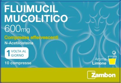 FLUIMUCIL MUCOLITICO 600 MG COMPRESSE EFFERVESCENTI, 10 COMPRESSE IN BLISTER AL/PE