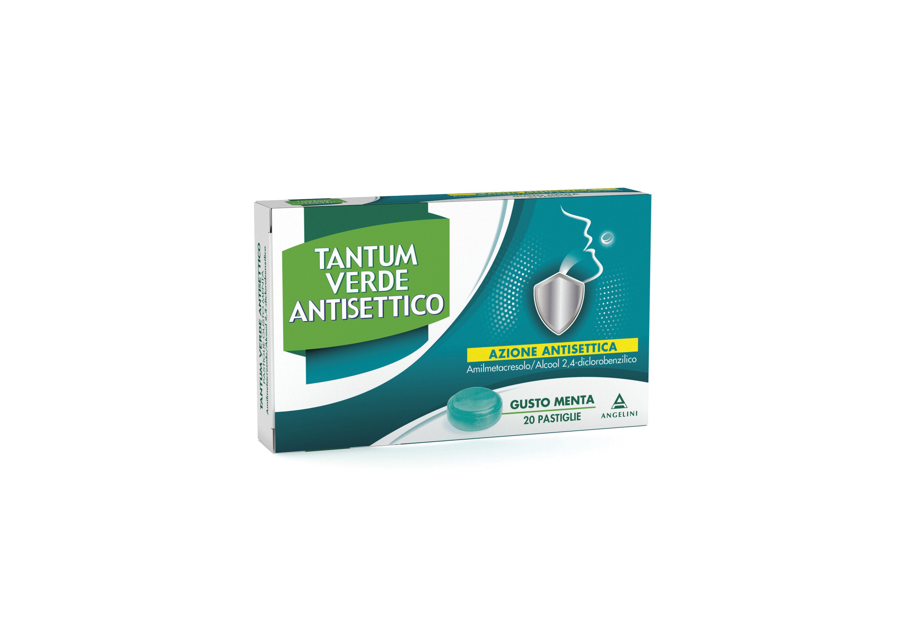 TANTUM VERDE ANTISETTICO PASTIGLIE GUSTO MENTA PASTIGLIE GUSTO MENTA 20 PASTIGLIE IN BLISTER PVC-PVDC/AL