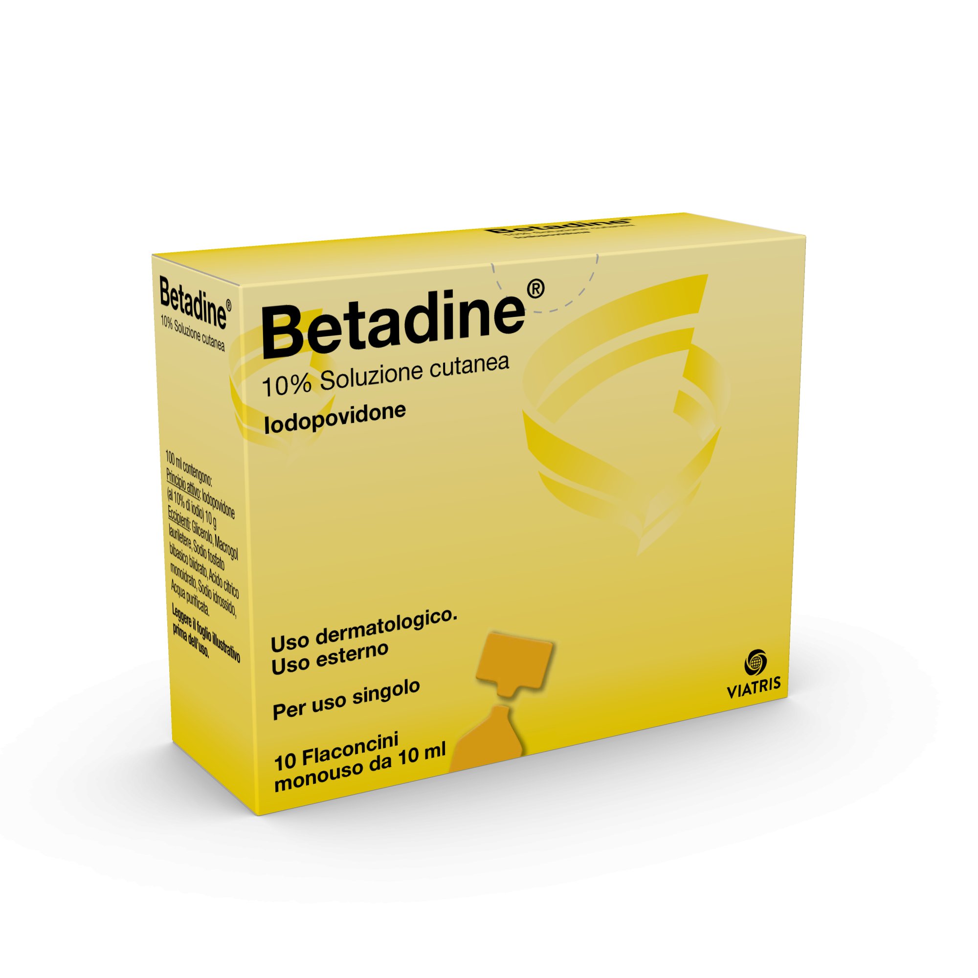 BETADINE 10% SOLUZIONE CUTANEA 10% SOLUZIONE CUTANEA 10 FLACONCINI MONOUSO IN HDPE DA 10ML