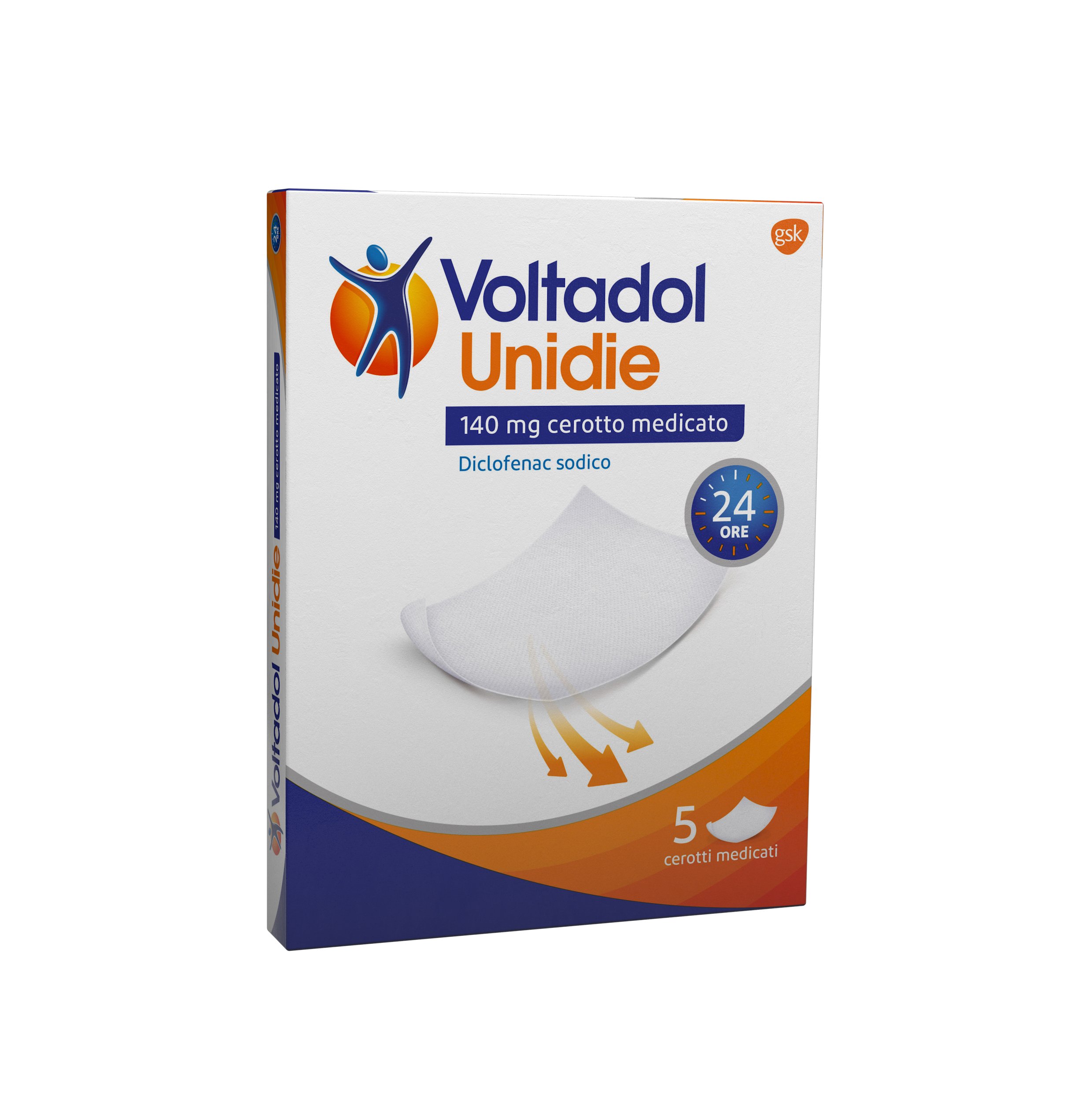 VOLTADOL UNIDIE 140 MG CEROTTO MEDICATO 140 MG CEROTTI MEDICATI 5 CEROTTI IN BUSTINA CARTA/PE/AL/EAA