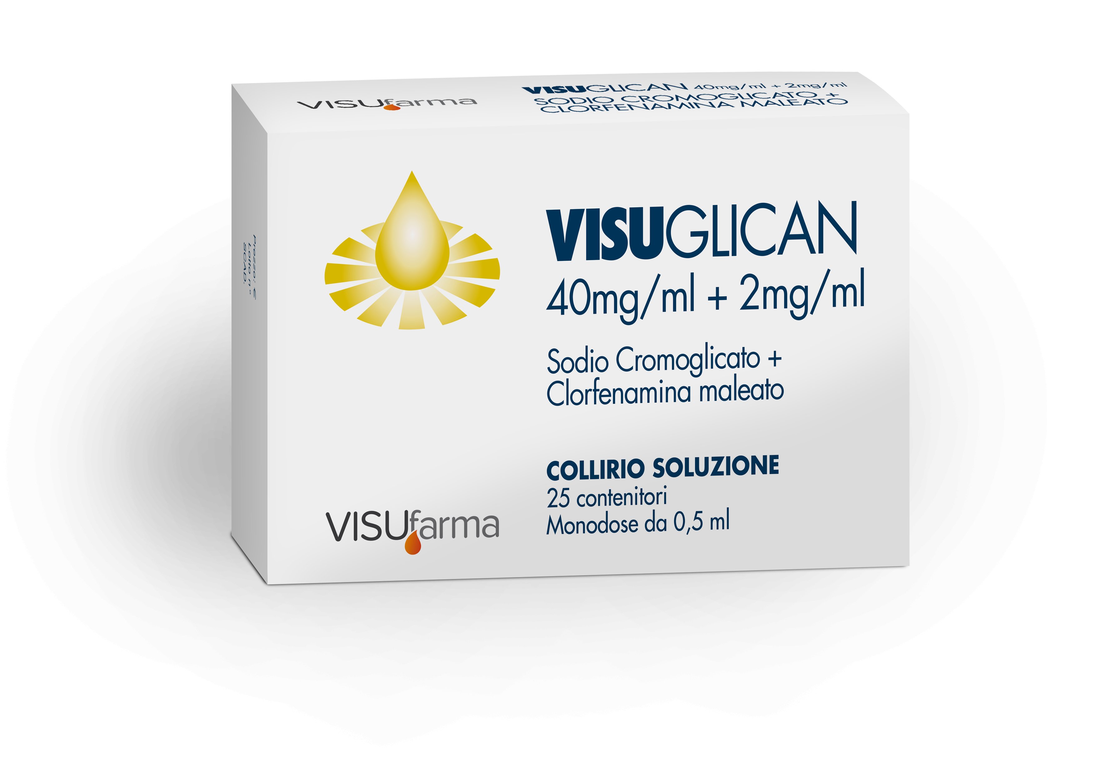 VISUGLICAN 40MG/ML + 2MG/ML COLLIRIO, SOLUZIONE 4% + 0,2% COLLIRIO, SOLUZIONE 25 CONTENITORI MONODOSE DA 0,5 ML