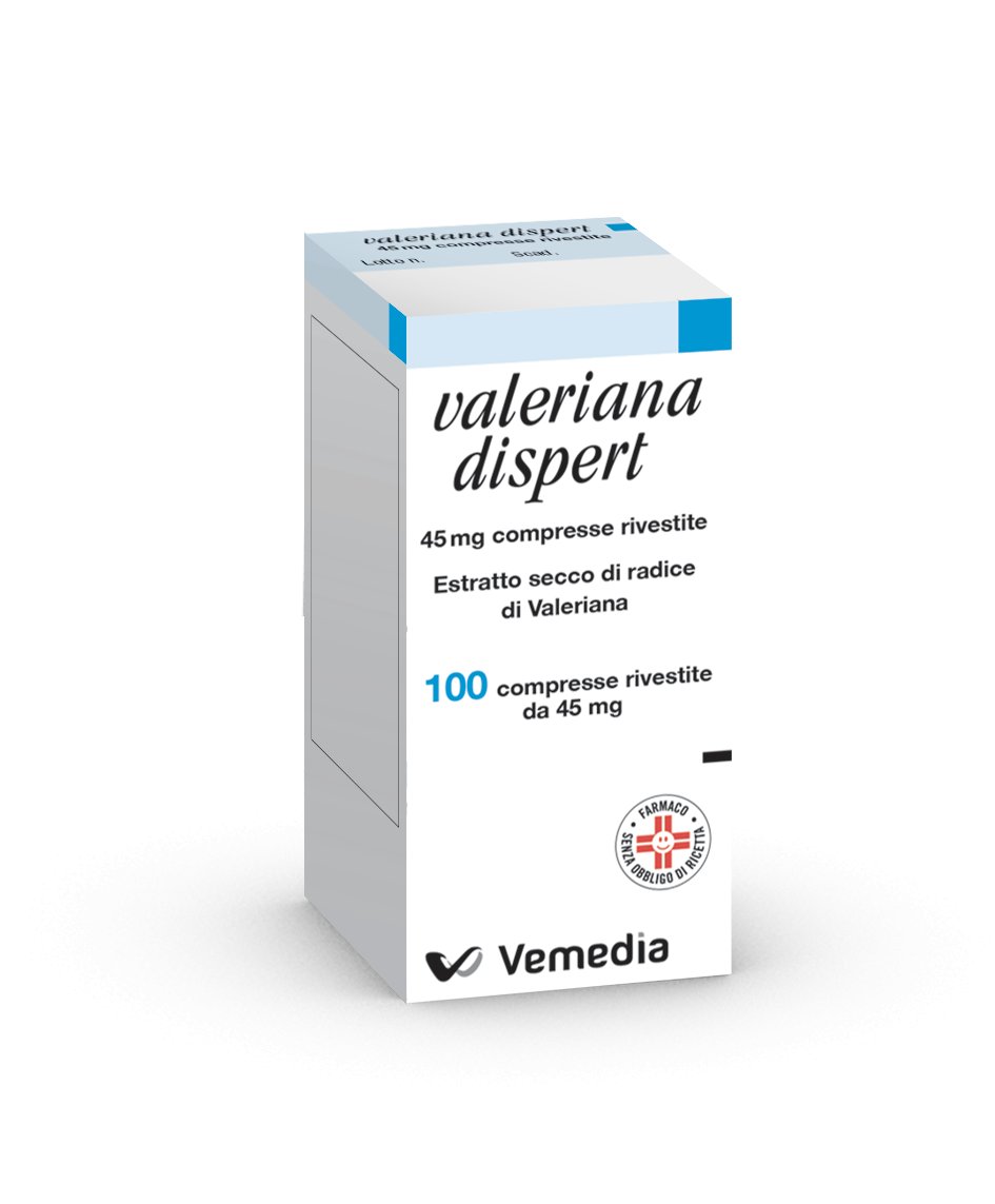 VALERIANA DISPERT 45 MG COMPRESSE RIVESTITE 45 MG 100 COMPRESSE RIVESTITE PER USO ORALE DA 45 MG