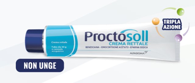 PROCTOSOLL &ldquo;CREMA RETTALE&rdquo; CREMA RETTALE TUBO DA 30 G E CANNULA EROGATRICE