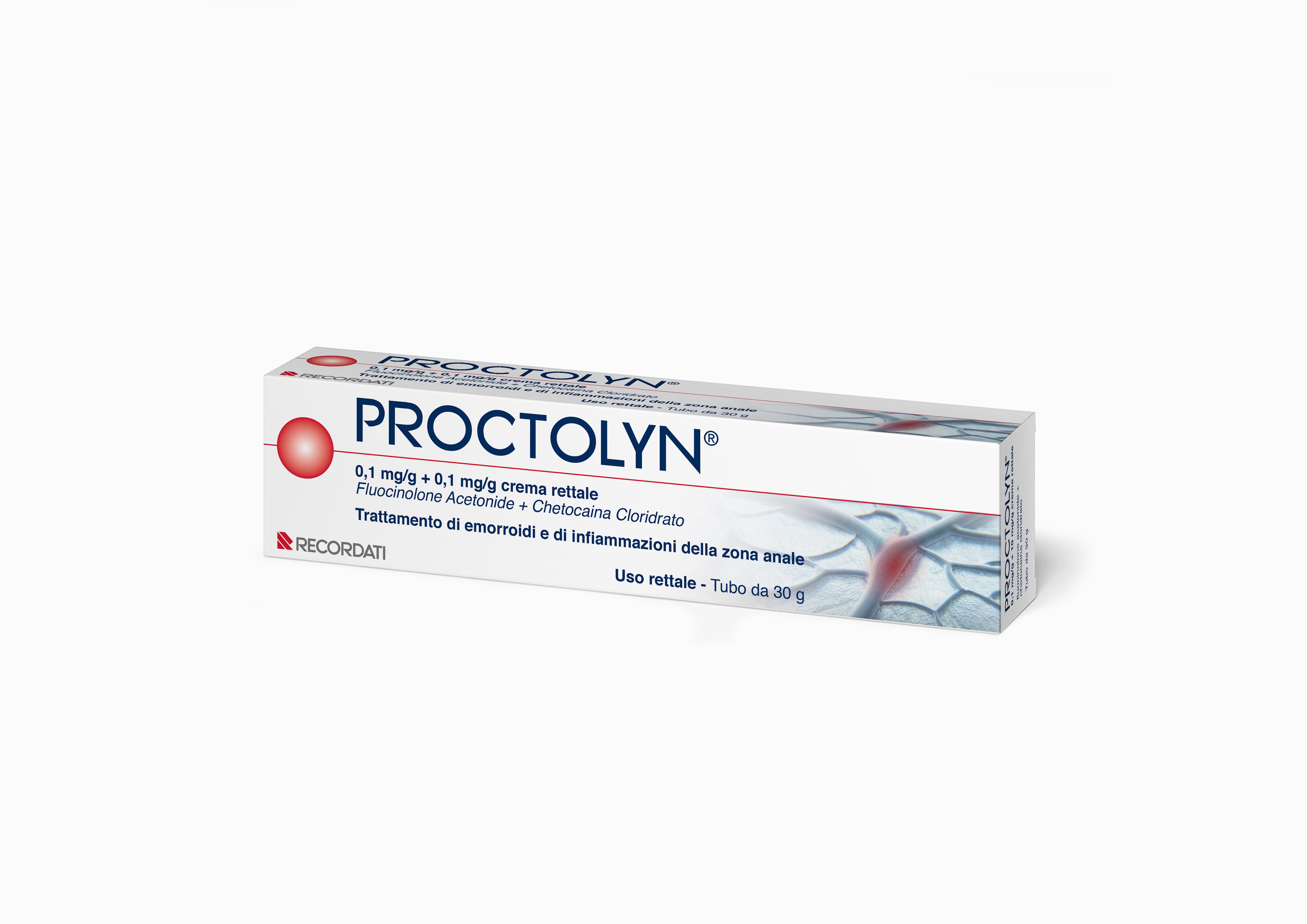 PROCTOLYN 0,1 MG/G + 10 MG/G CREMA RETTALE TUBO 30 G