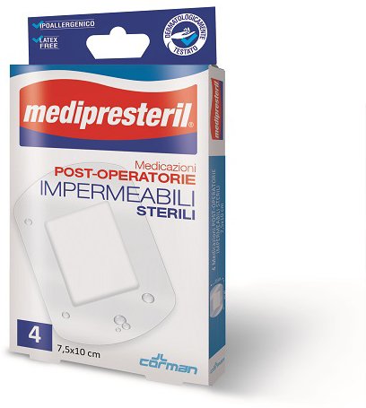 MEDICAZIONE POST OPERATORIA MEDIPRESTERIL IMPERMEABILE 10X25CM 3 PEZZI MEDICAZIONE POST OPERATORIA MEDIPRESTERIL IMPERMEABILE 10X25CM 3 PEZZI