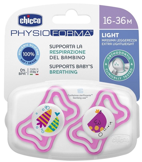 CHICCO SUCCHIETTO LIGHT GIRL SILICONE 16-36 MESI 2 PEZZI