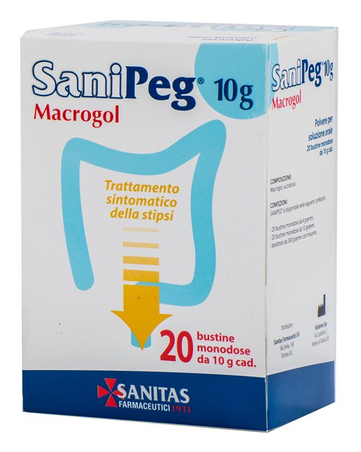 SANIPEG MACROGOL POLVERE PER SOLUZIONE ORALE 20 BUSTE DA 10 G