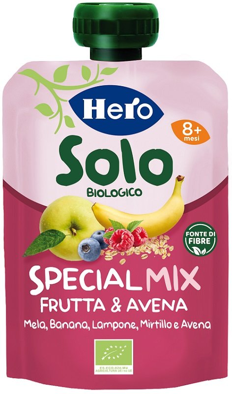 HERO SOLO POUCH MELA BANANA LAMPONE MIRTILLO & AVENA 100 G