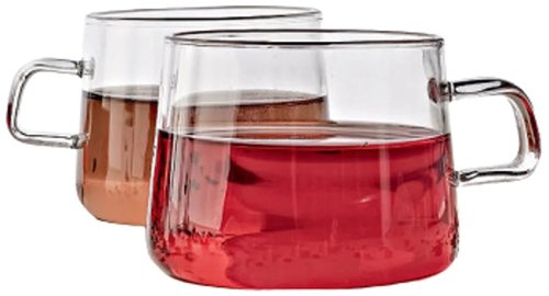 NEAVITA SET 2 TAZZE IN VETRO DA 300 ML