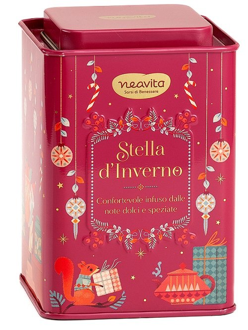 NEAVITA INFUSO STELLA D%27INVERNO FILTROSCRIGNO IN SQUARE TIN ROSSO NATALE 12 FILTRI DA 3,5 G