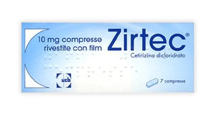 ZIRTEC 10 MG COMPRESSE RIVESTITE CON FILM 10 MG COMPRESSE RIVESTITE CON FILM 7 COMPRESSE