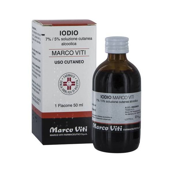 IODIO MARCO VITI 7%/5% SOLUZIONE CUTANEA ALCOLICA 7%/5% SOLUZIONE CUTANEA ALCOOLICA 1 FLACONE 50 ML
