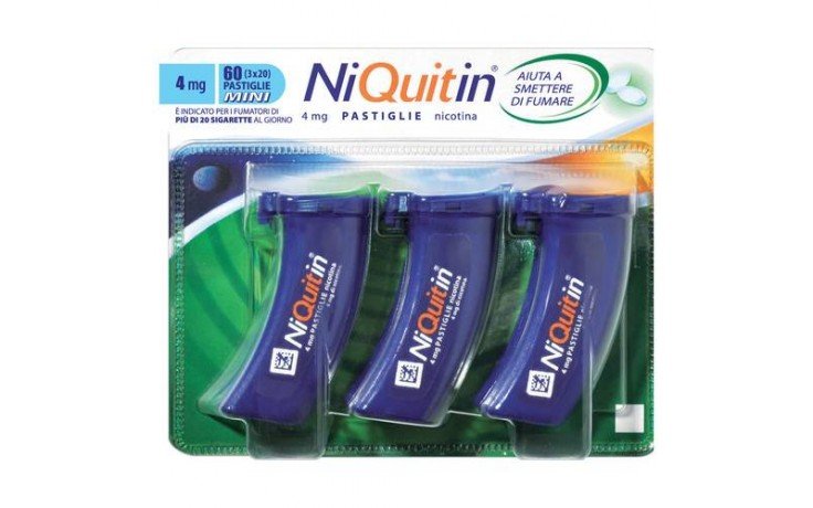 NIQUITIN 4 MG PASTIGLIE 4MG PASTIGLIE GUSTO MENTA, 60 PASTIGLIE IN CONTENITORE PP