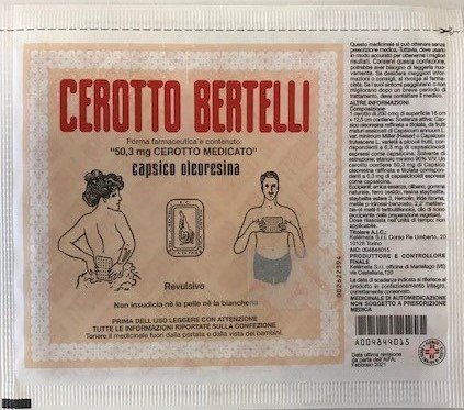 CEROTTO BERTELLI 50,3 MG CEROTTO MEDICATO 192 MG CEROTTO MEDICATO 1 CEROTTO 16 X 12,5 CM