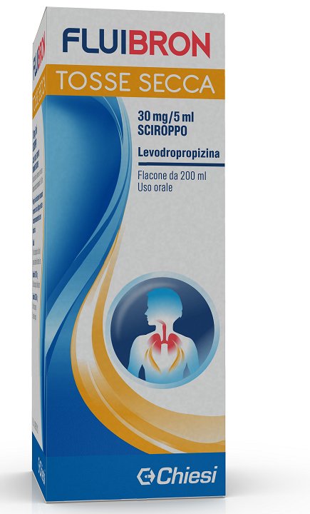 FLUIBRON TOSSE SECCA30 MG/5 ML SCIROPPO 30 MG/5 ML SCIROPPO FLACONE DA 200 ML CON MISURINO DOSATORE