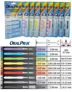 ORALPROX BLISTER DA 6 SPAZZOLINI INTERDENTALI MISURA 4 COLORE ARANCIONE