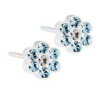 BLOMDAHL GIOIELLO MP DAISY 5MM AQUAMARINE/CRYSTAL