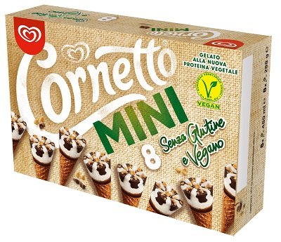 ALGIDA NEW CORNETTO MINI 8 PEZZI DA 40 G SENZA GLUTINE VEGANO