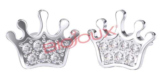 BJT705 ORECCHINI BABY CROWN STAINLESS STEEL