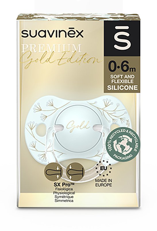 SUAVINEX GOLD SUCCHIETTO SILICONE 0/6 MESI SX PRO AZZURRO