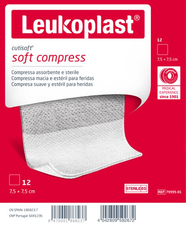 GARZA IDROFILA COMPRESSA CUTISOFT TESSUTO NON TESSUTO 7,5X7,5 CM 12 PEZZI