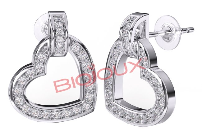 BJT224 ORECCHINI MONTEC HEART STAINLESS STEEL