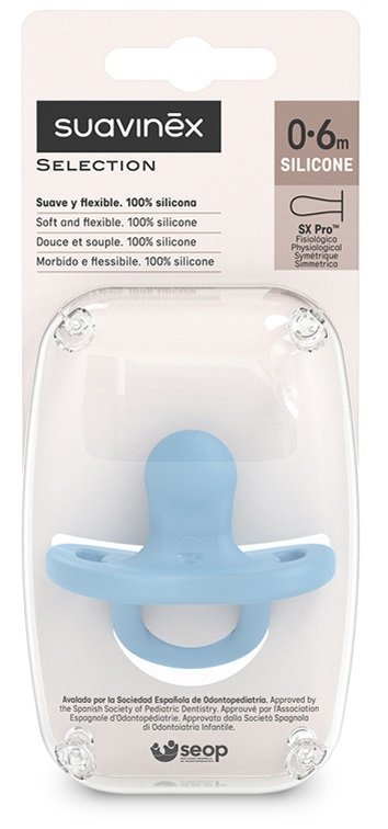 SUAVINEX COLOR ESSENCE SUCCHIETTO FISIOLOGICO SILICONE SX PRO 0/6 MESI ACQUA