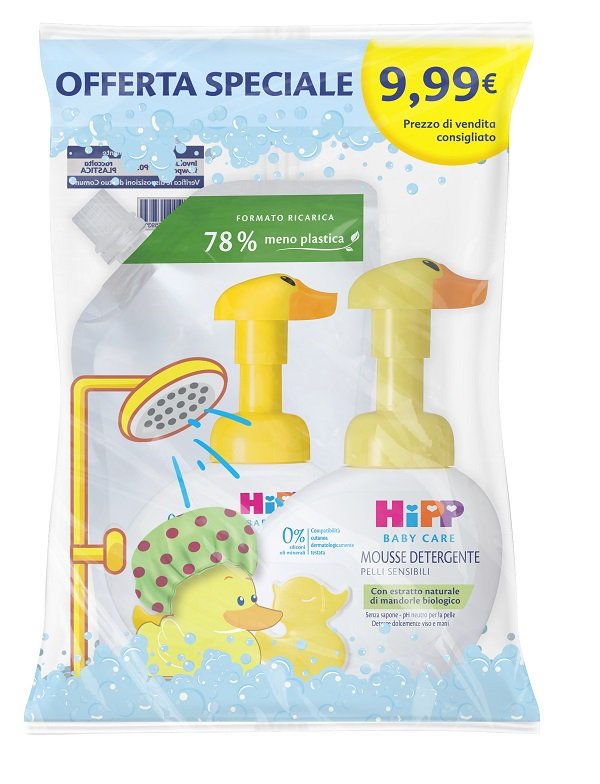 HIPP SPECIAL PACK PAPERELLA MOUSSE DETEREGENTE 250 ML + PAPERELLA MOUSSE DETEREGENTE RICARICA 250 ML
