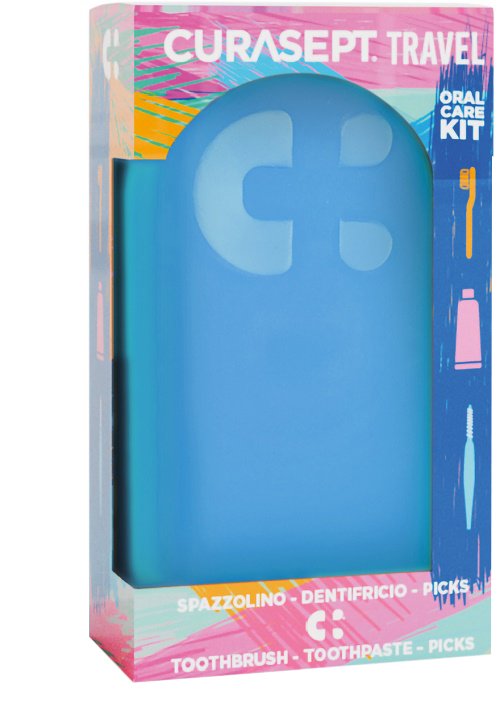 CURASEPT TRAVEL BLU 1 SPAZZOLINO + 1 DENTIFRICIO 20 ML + 3 PICKS