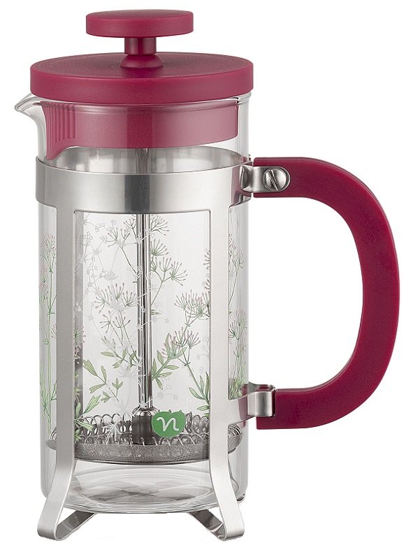 NEAVITA TISANIERA STANTUFFO TEA PLUNGER HERBARIUM MAGENTA 350 ML