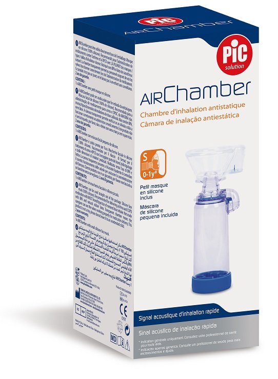 CAMERA INALAZIONE ANTISTATICA PIC SOLUTION AIR CHAMBER MASCHERINA FACCIALE IN SILICONE PICCOLA S 0-1 ANNO