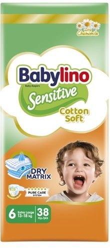 BABYLINO SENSITIVE VALUE PANNOLINO 6 EXTRA XL 13-18KG 38 PEZZI