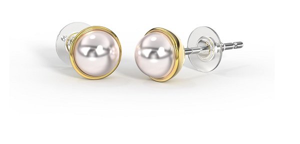 BJT405 ORECCHINI PERLA SWAROVSKI 5MM GOLD PLATED