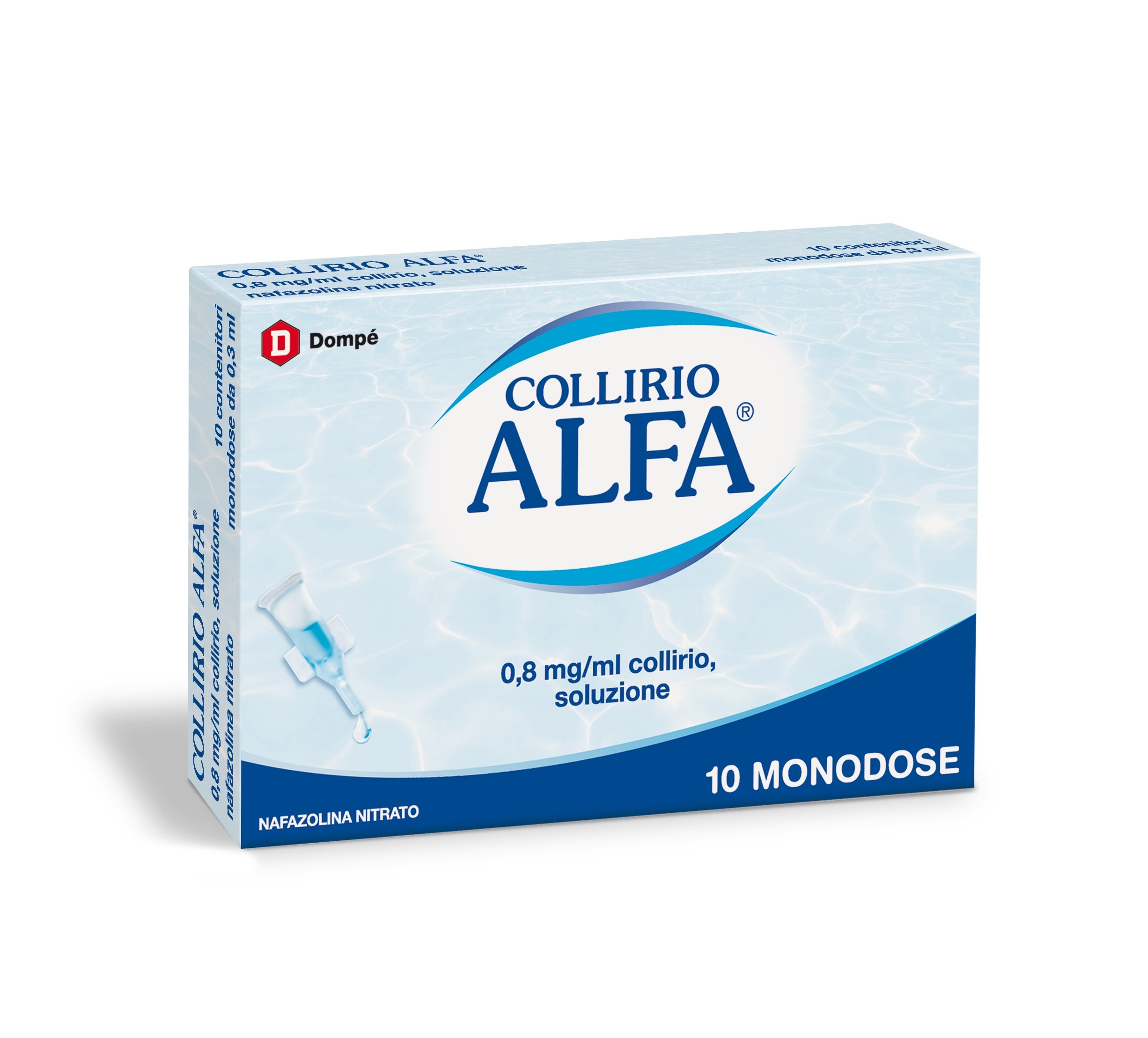 COLLIRIO ALFA DECONGESTIONANTE 0,8 MG/ML COLLIRIO, SOLUZIONE 0,8 MG/ML COLLIRIO, SOLUZIONE 10 CONTENITORI MONODOSE 0,3 ML