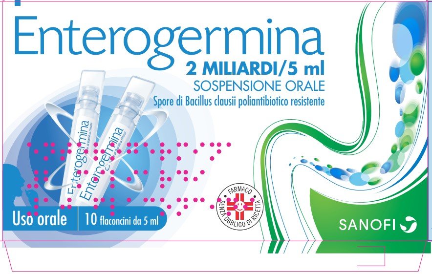ENTEROGERMINA 2 MILIARDI 2 MILIARDI/5 ML SOSPENSIONE ORALE 10 FLACONCINI 5 ML