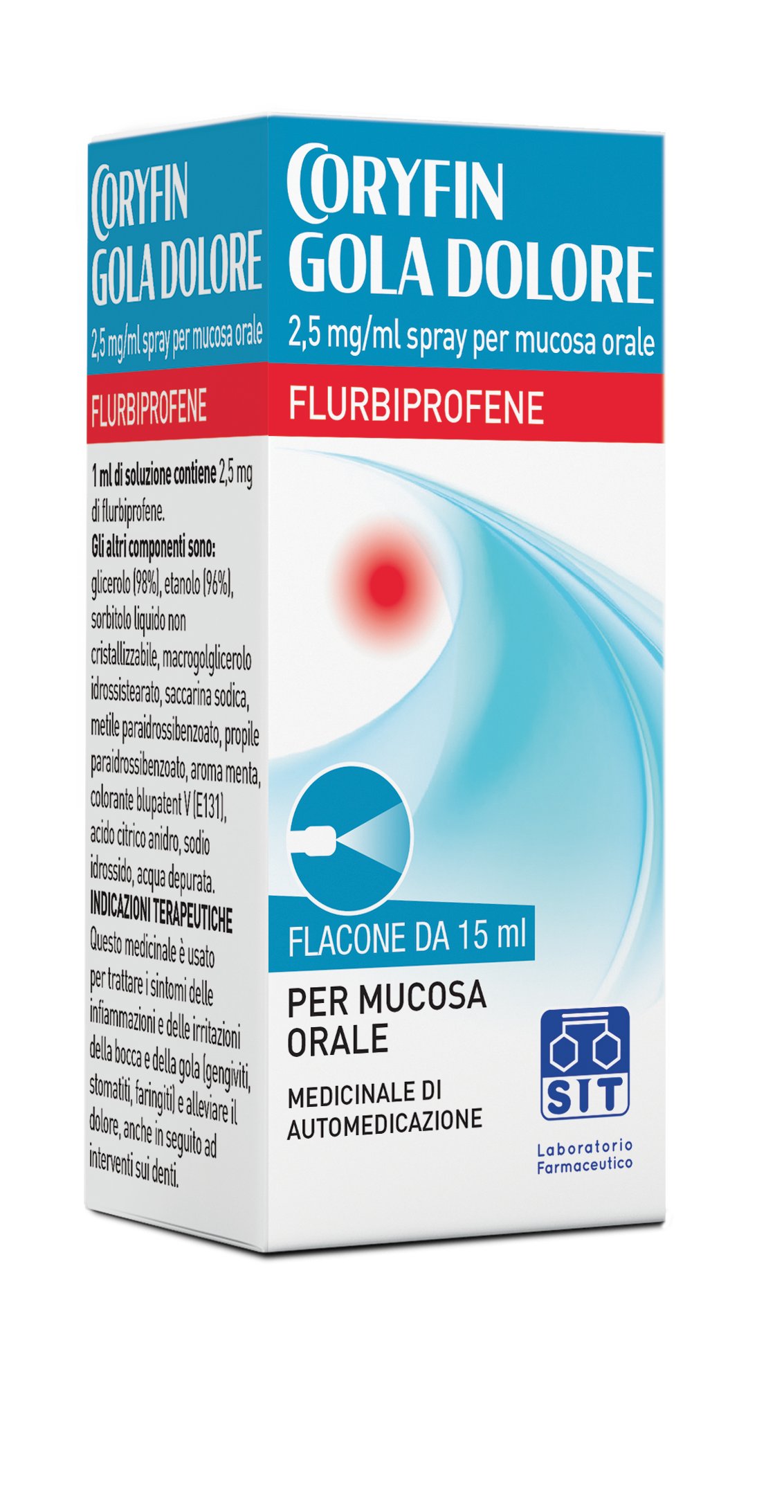 CORYFIN GOLA DOLORE 2,5 MG/ML 0,25% SPRAY PER MUCOSA ORALE FLACONE DA 15 ML