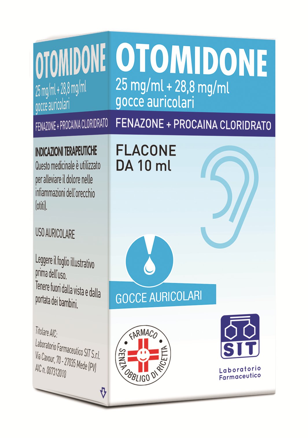 OTOMIDONE 25 MG/ML + 28,8 MG/ML GOCCE AURICOLARI 25 MG/ML + 28,8 MG/ML GOCCE AURICOLARI FLACONE DA 10 ML