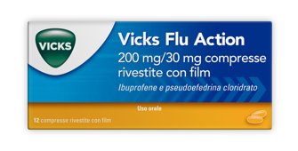 VICKS FLU ACTION*12CPR200+30MG