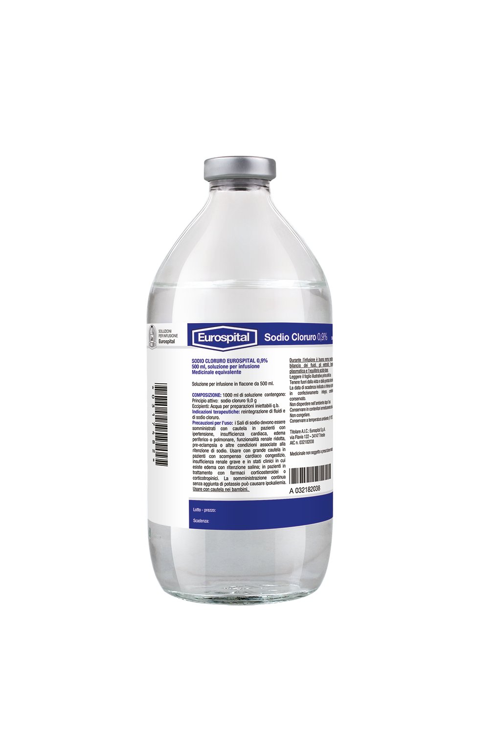 SODIO CLORURO EUROSPITAL 0,9% SOLUZIONE PER INFUSIONE 0,9% 1 FLACONE 250 ML