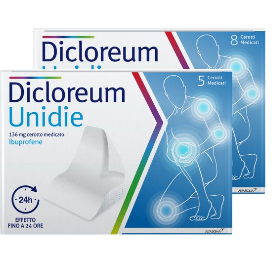 DICLOREUM UNIDIE 136 MG CEROTTO MEDICATO 136 MG CEROTTO MEDICATO 8 CEROTTI